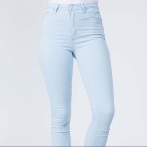 American Bazi High Rise Skinny Jean Light Blue